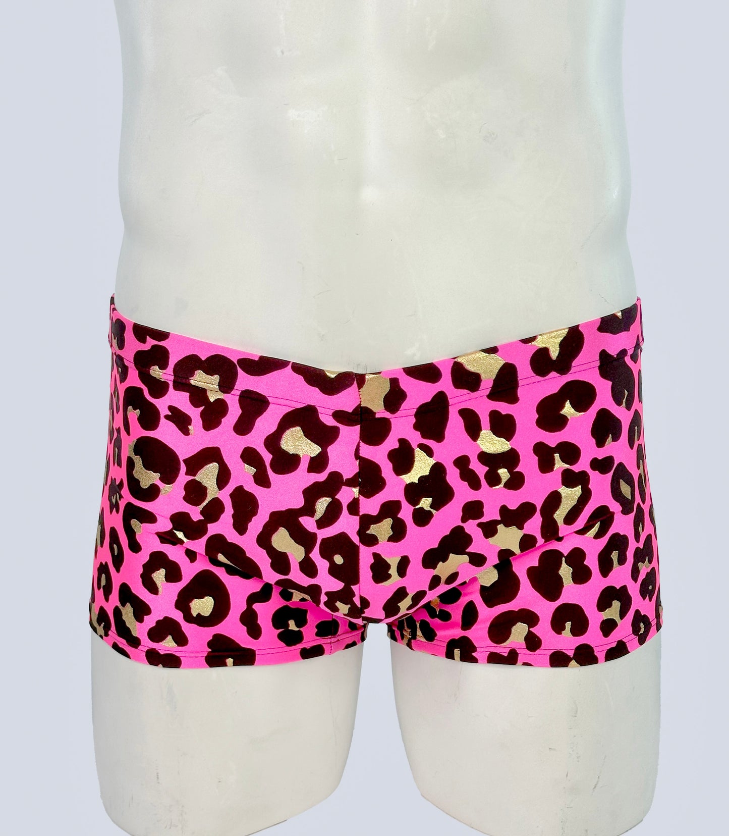Men's Square Cut Short- Pink Leopard