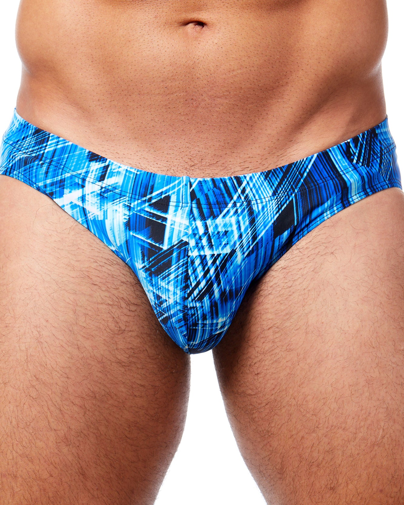 Men's Swim Brief- Blue Static