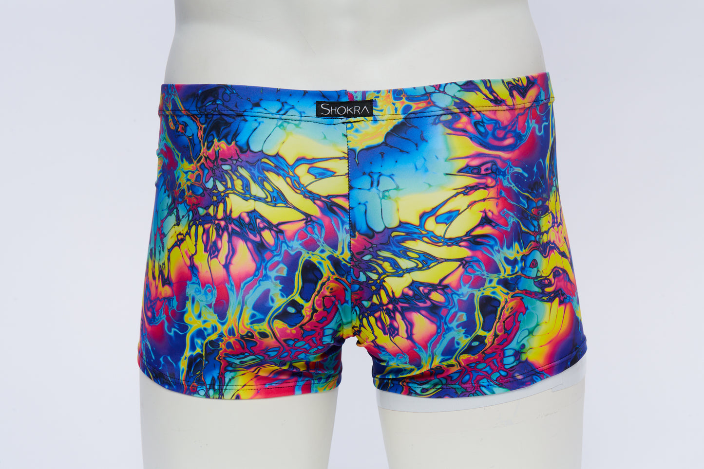 Men's Square Cut Short- Rainbow Swirl
