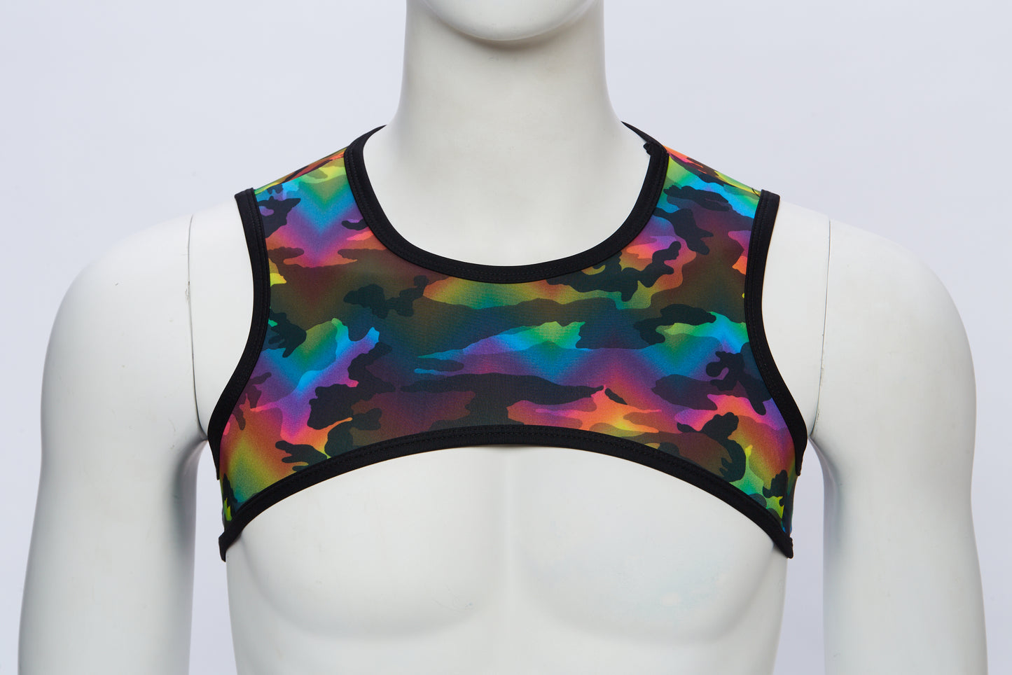 Men's Cropped Harness- Rainbow Camouflage