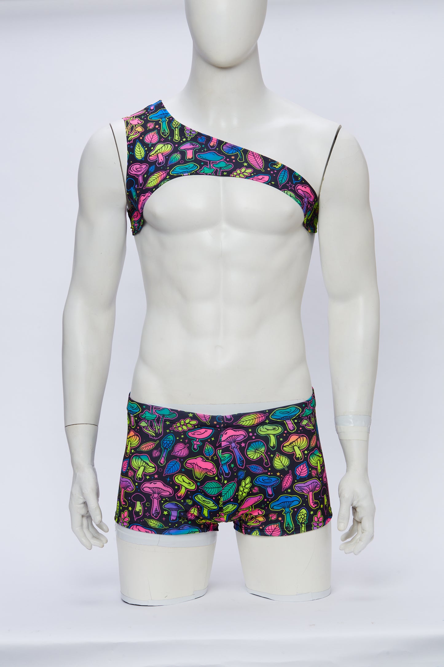 Men's Asymmetrical Harness- Neon Mushroom