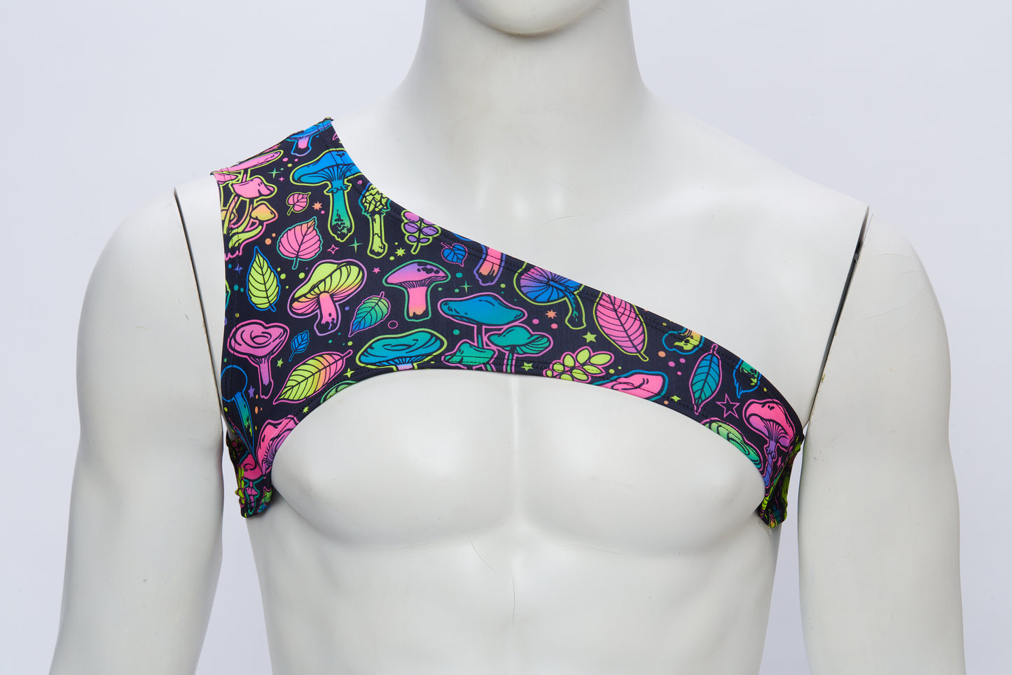 Men's Asymmetrical Harness- Neon Mushroom