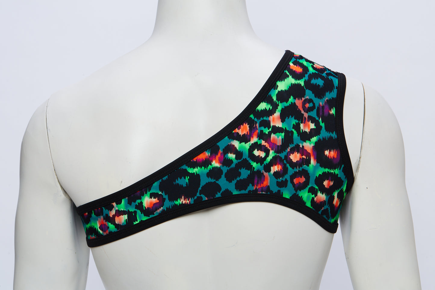 Men's Asymmetrical Harness- Green Leopard