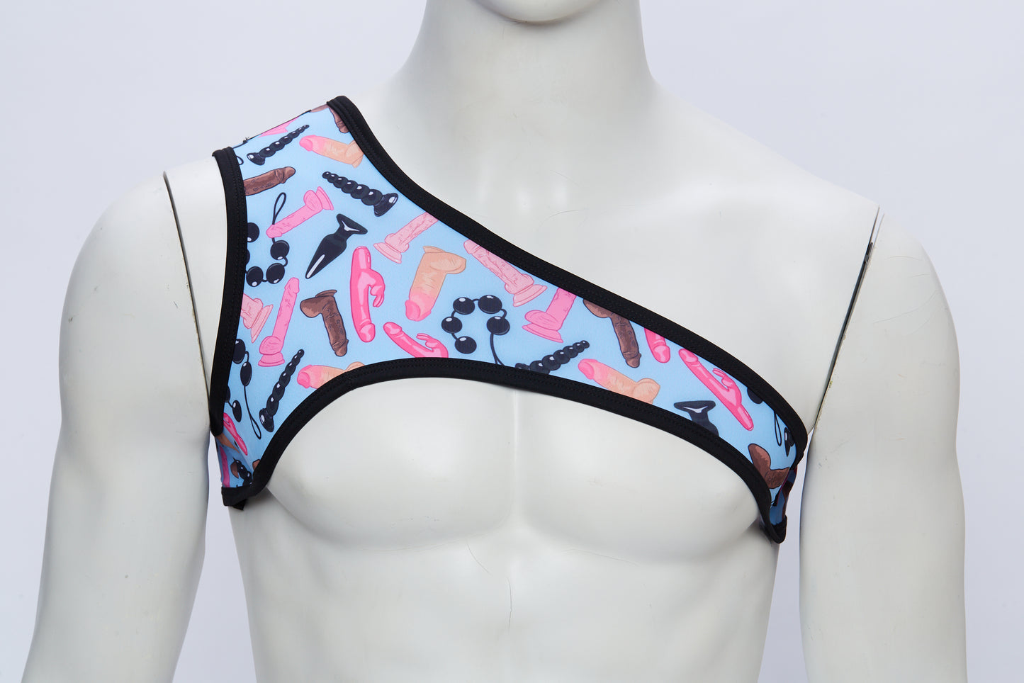 Men's Asymmetrical Harness- Happy Hole
