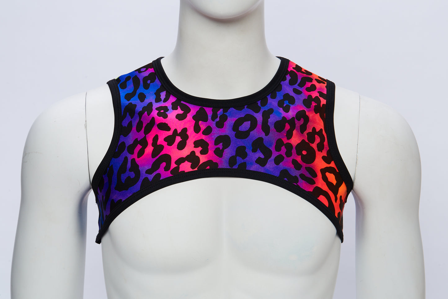 Men's Cropped Harness- Rainbow Leopard