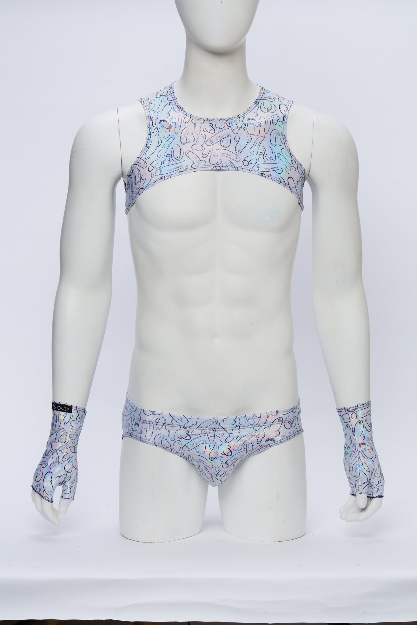 Men's Cropped Harness- Hologram Weiner Fest