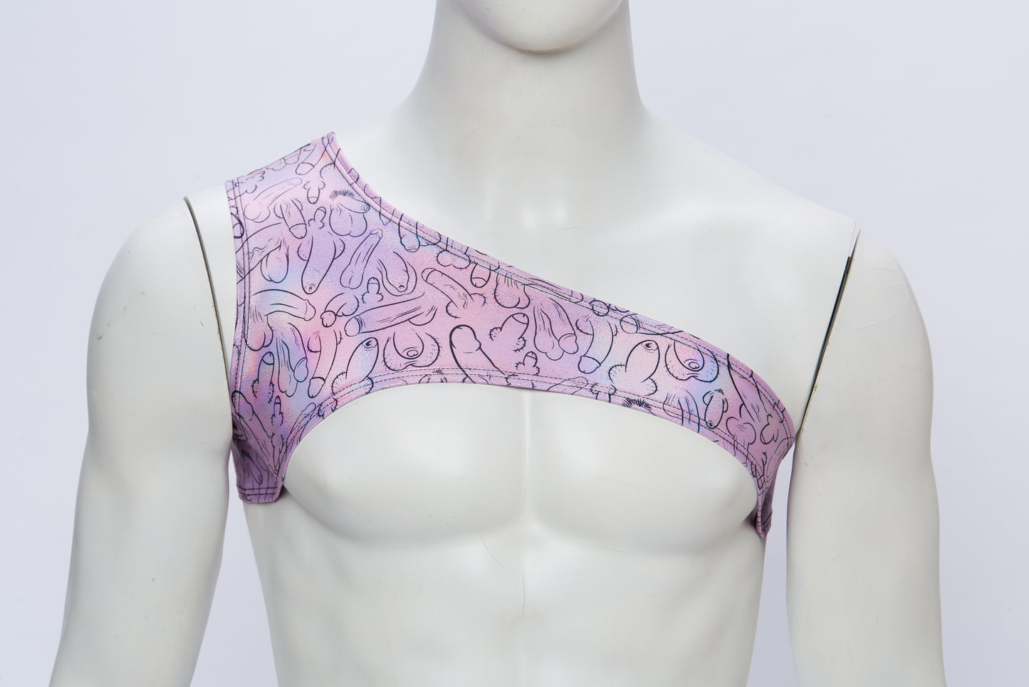 Men's Asymmetrical Harness- Hologram Weiner Fest