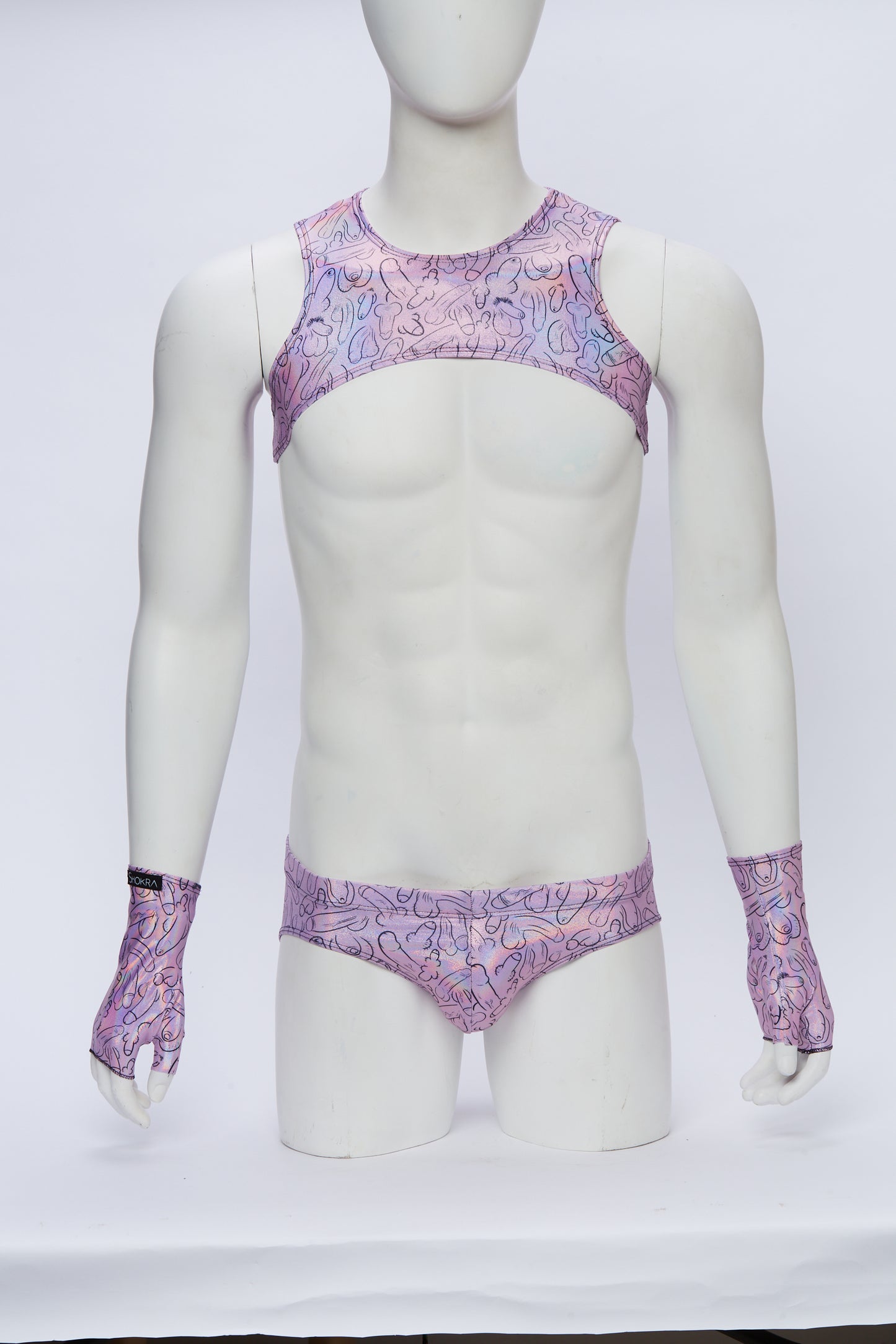 Men's Cropped Harness- Hologram Weiner Fest