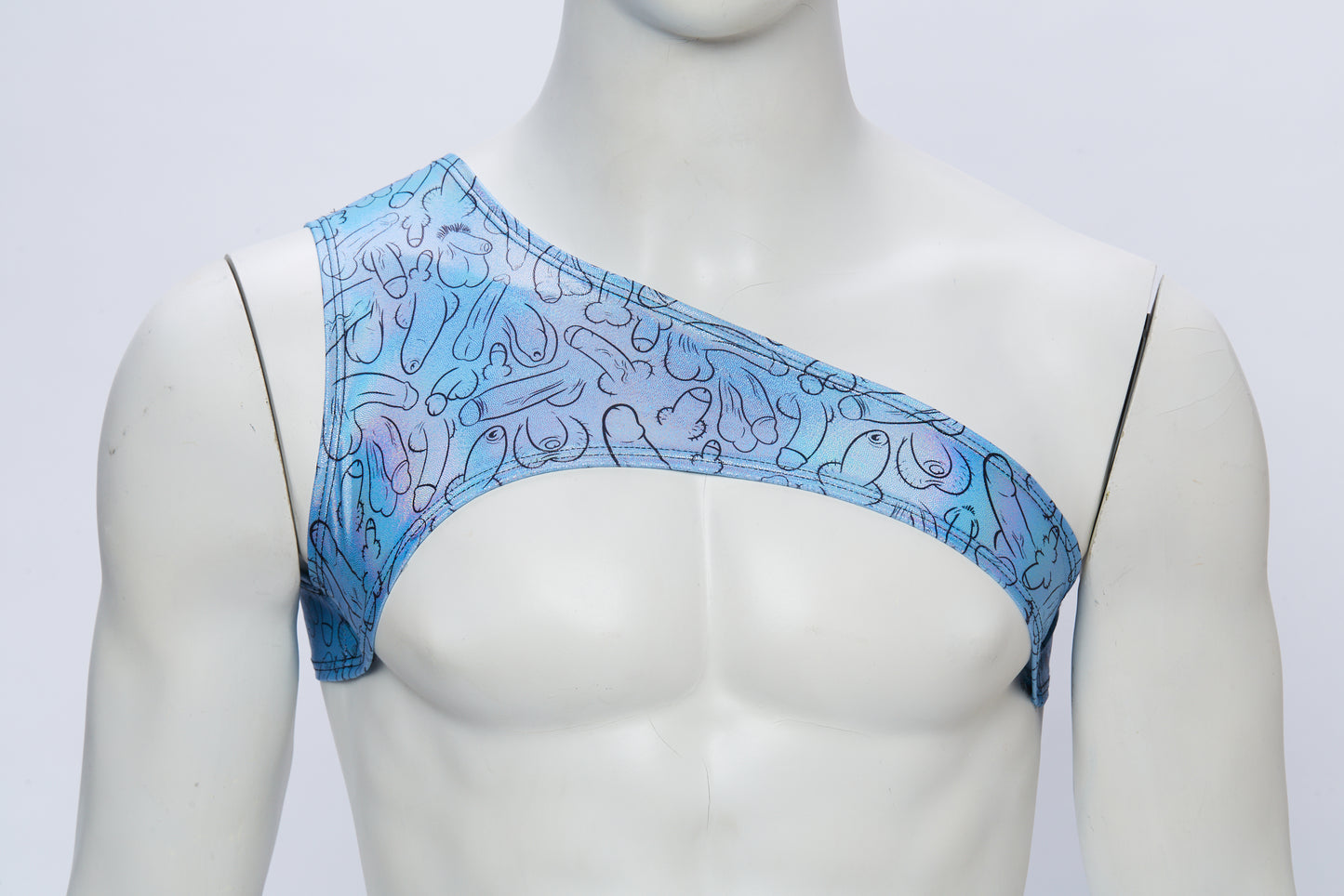 Men's Asymmetrical Harness- Hologram Weiner Fest