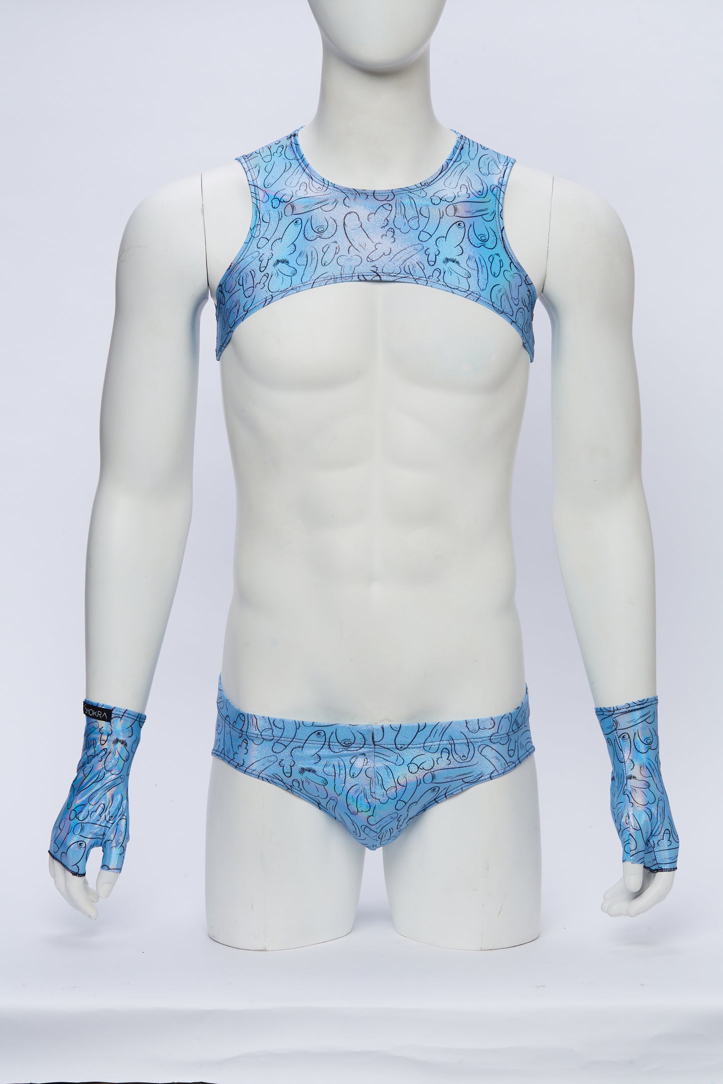 Men's Cropped Harness- Hologram Weiner Fest
