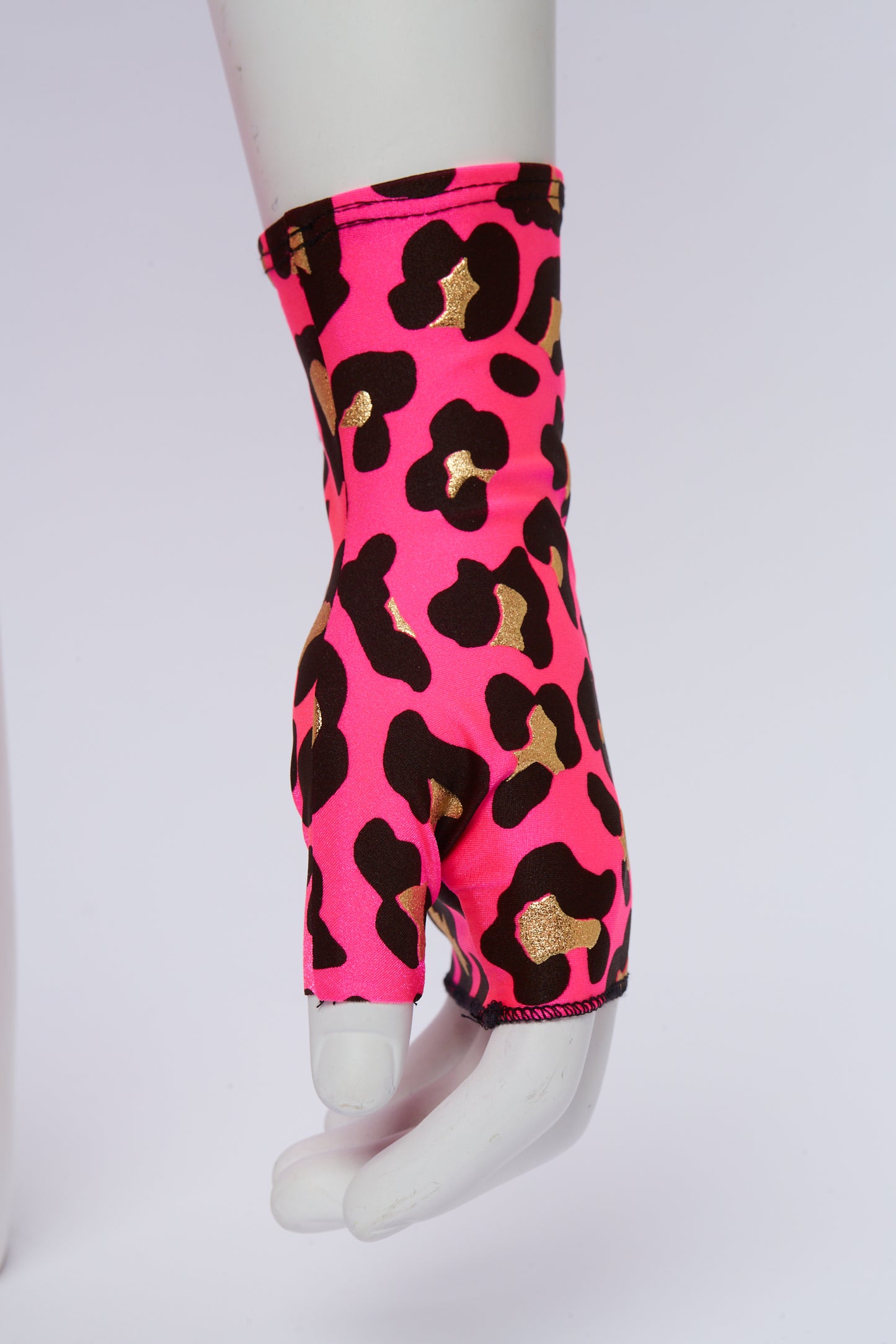 Fingerless Gloves- Pink Leopard