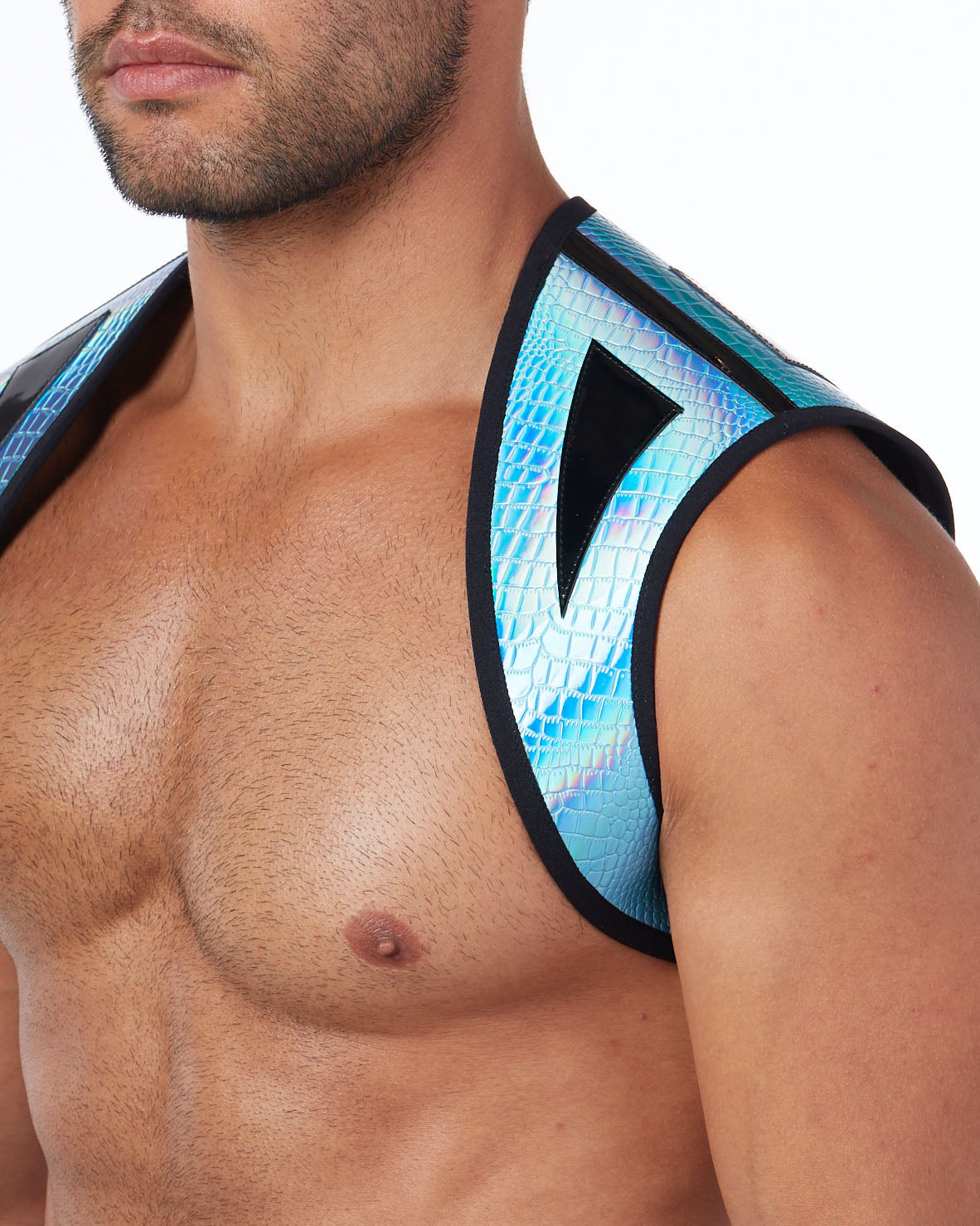 Atticus Harness - Contrast /Hologram Crocodile