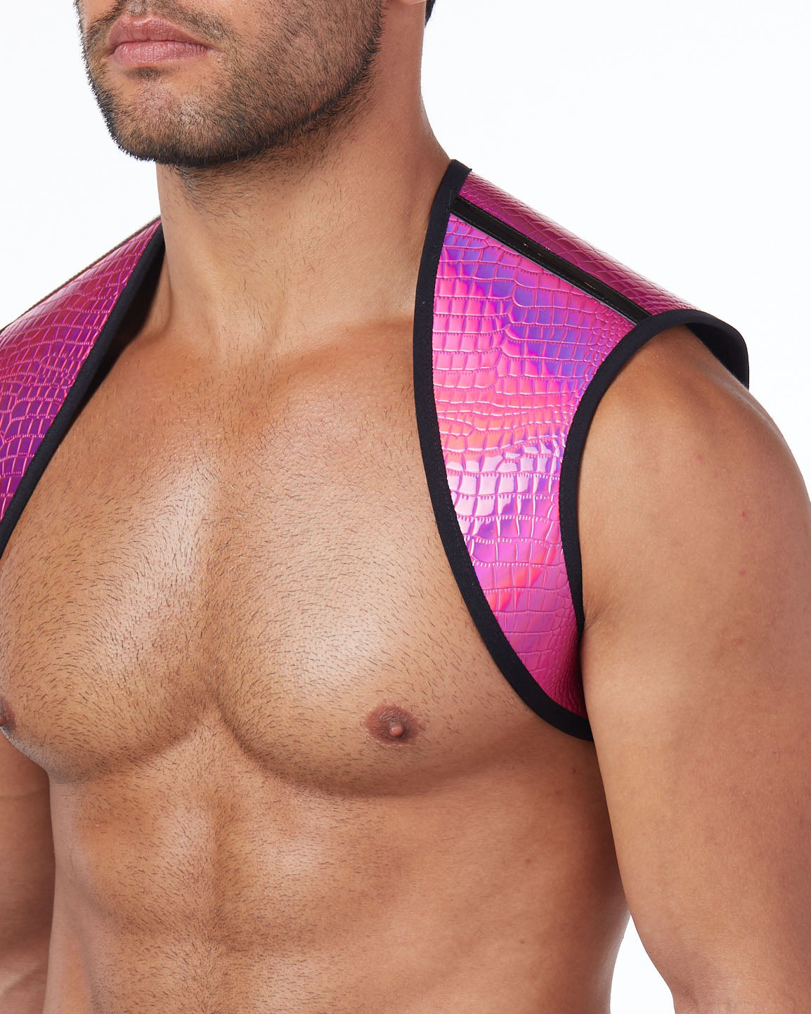 Atticus Harness - Solid/Hologram Crocodile