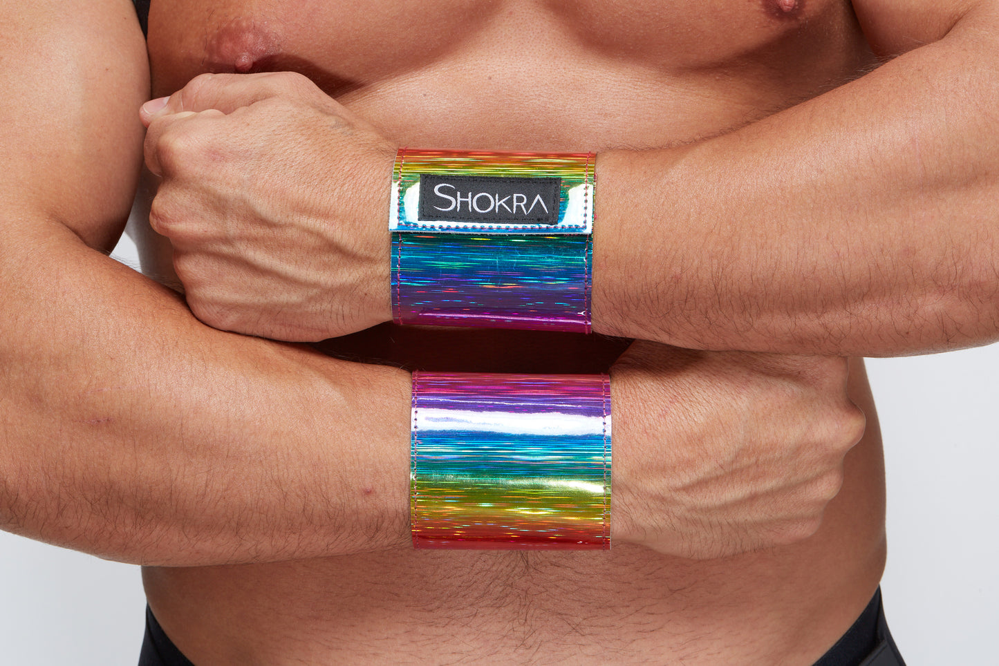 PRIDE Cuff - Solid/Rainbow Hologram