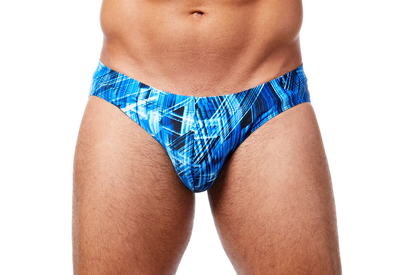 Men's Swim Brief- Blue Static