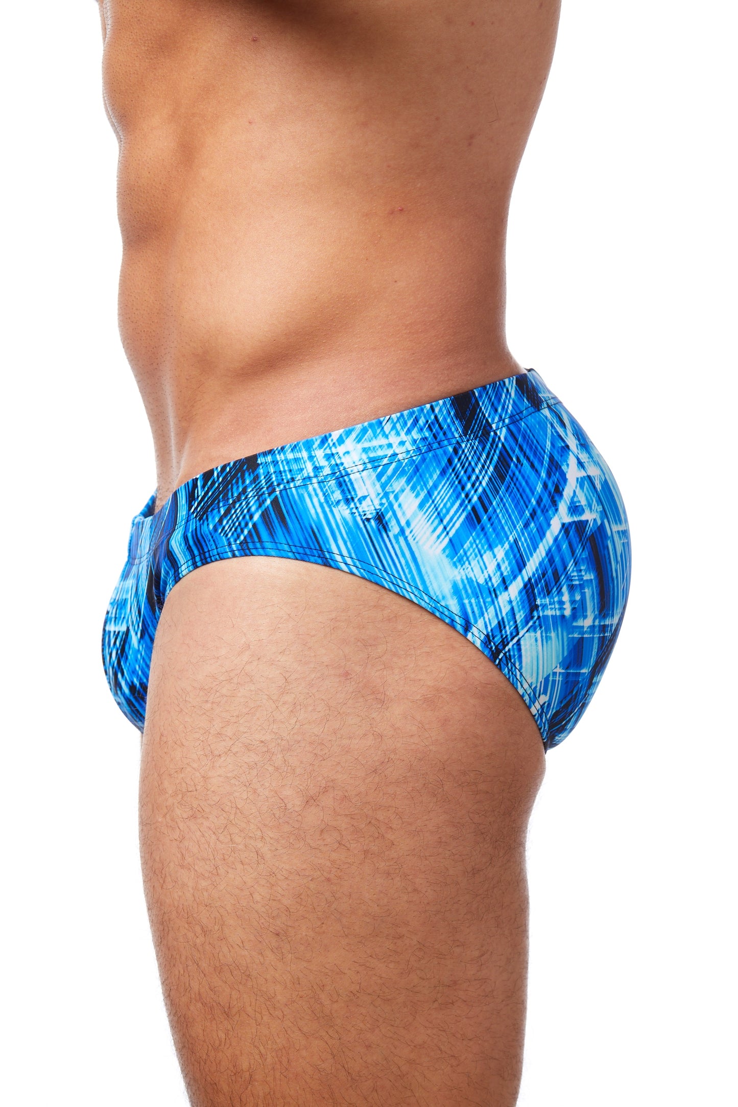 Men's Swim Brief- Blue Static