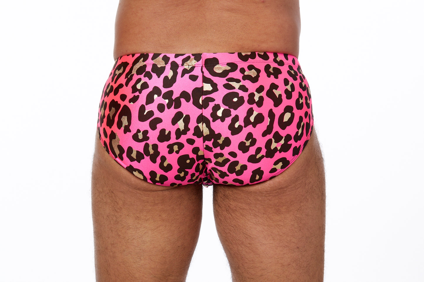 Men's Swim Brief- Pink Leopard