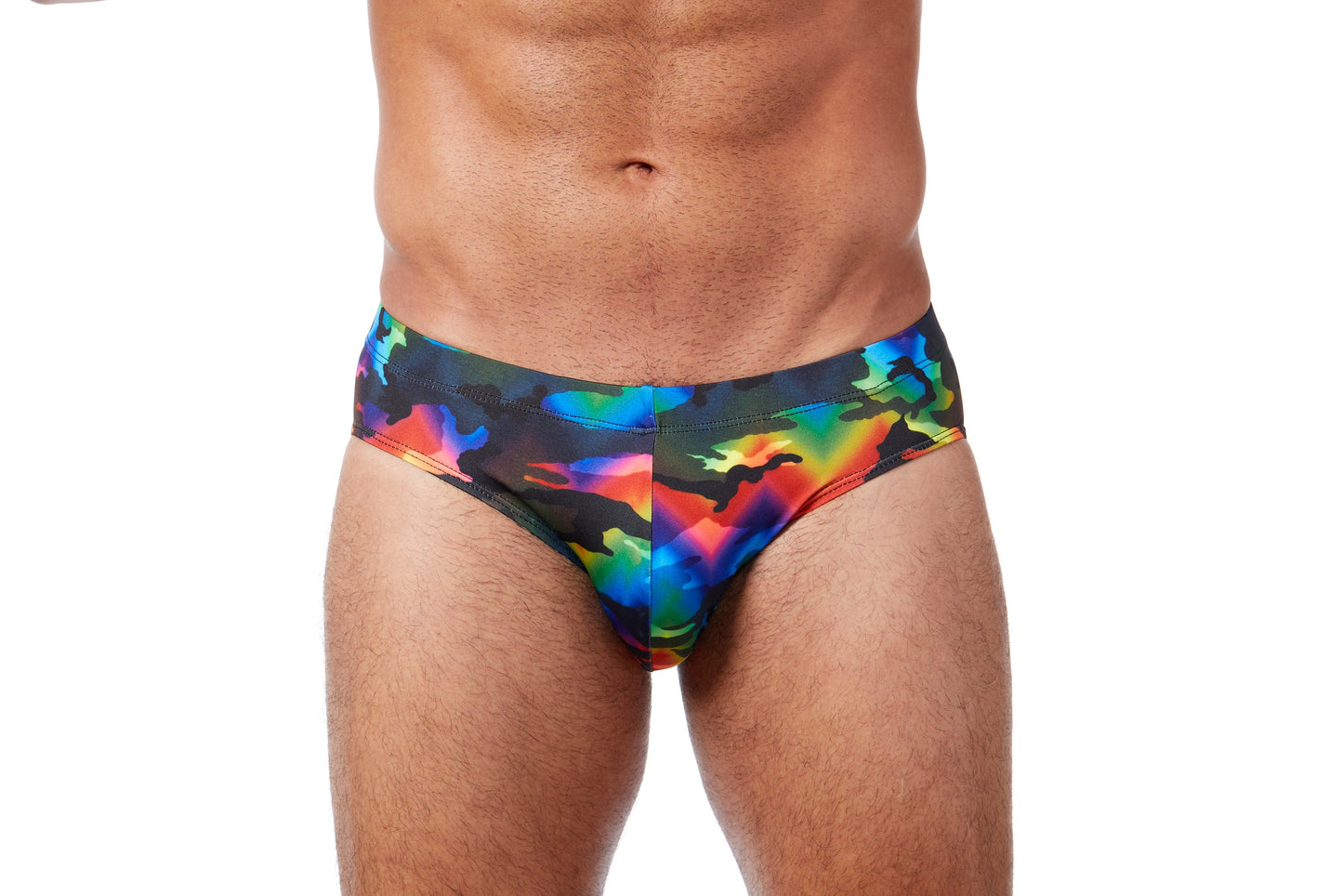 Men's Swim Brief- Rainbow Camouflage