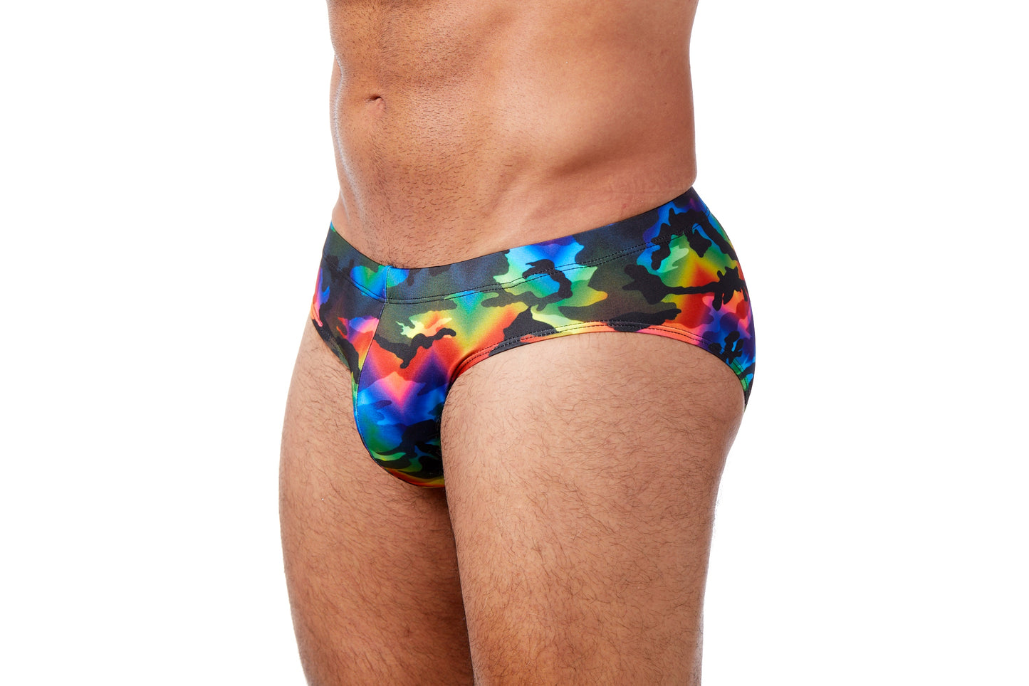 Men's Swim Brief- Rainbow Camouflage