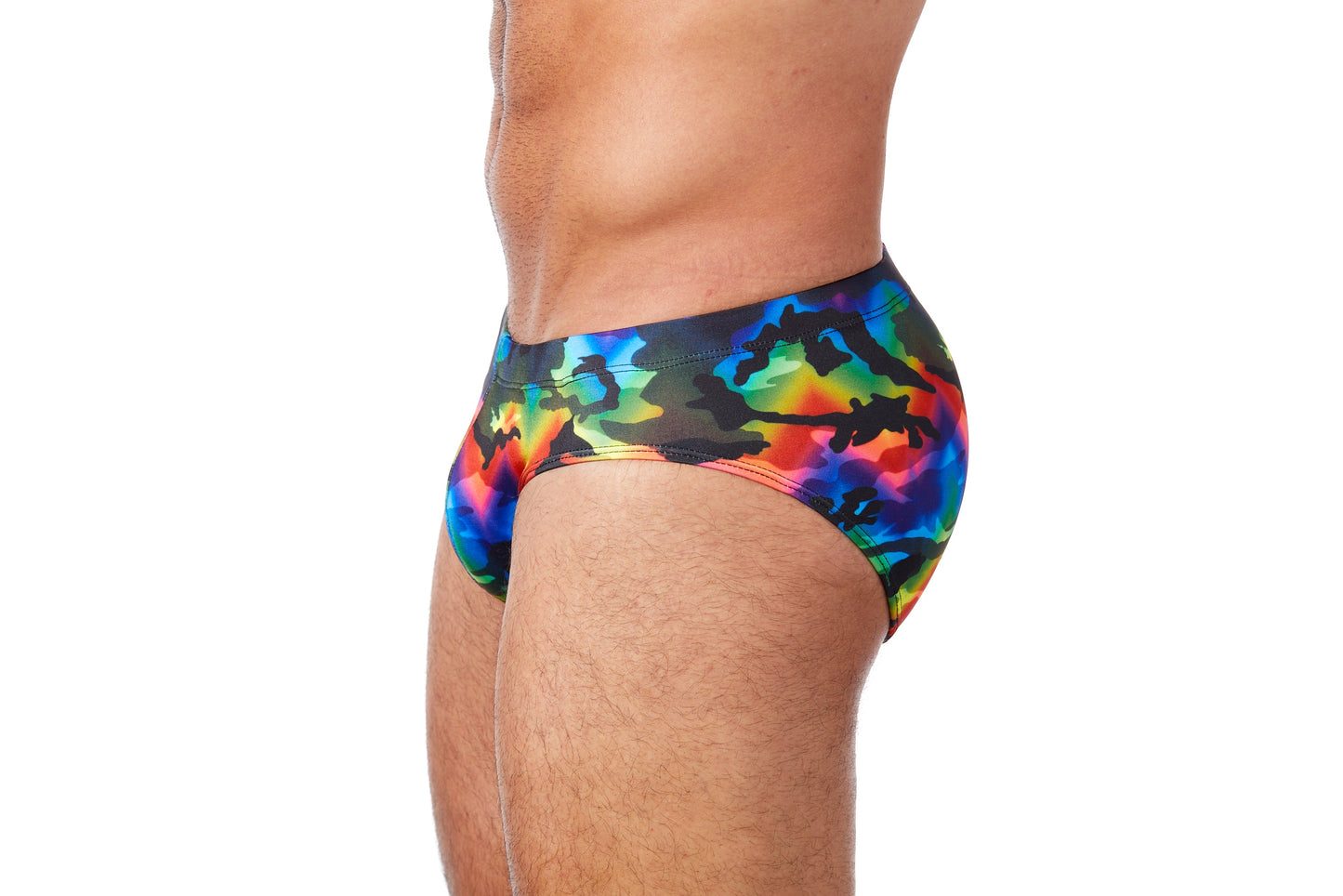 Men's Swim Brief- Rainbow Camouflage