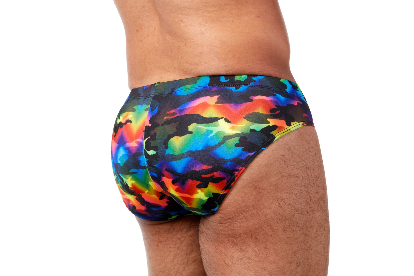 Men's Swim Brief- Rainbow Camouflage