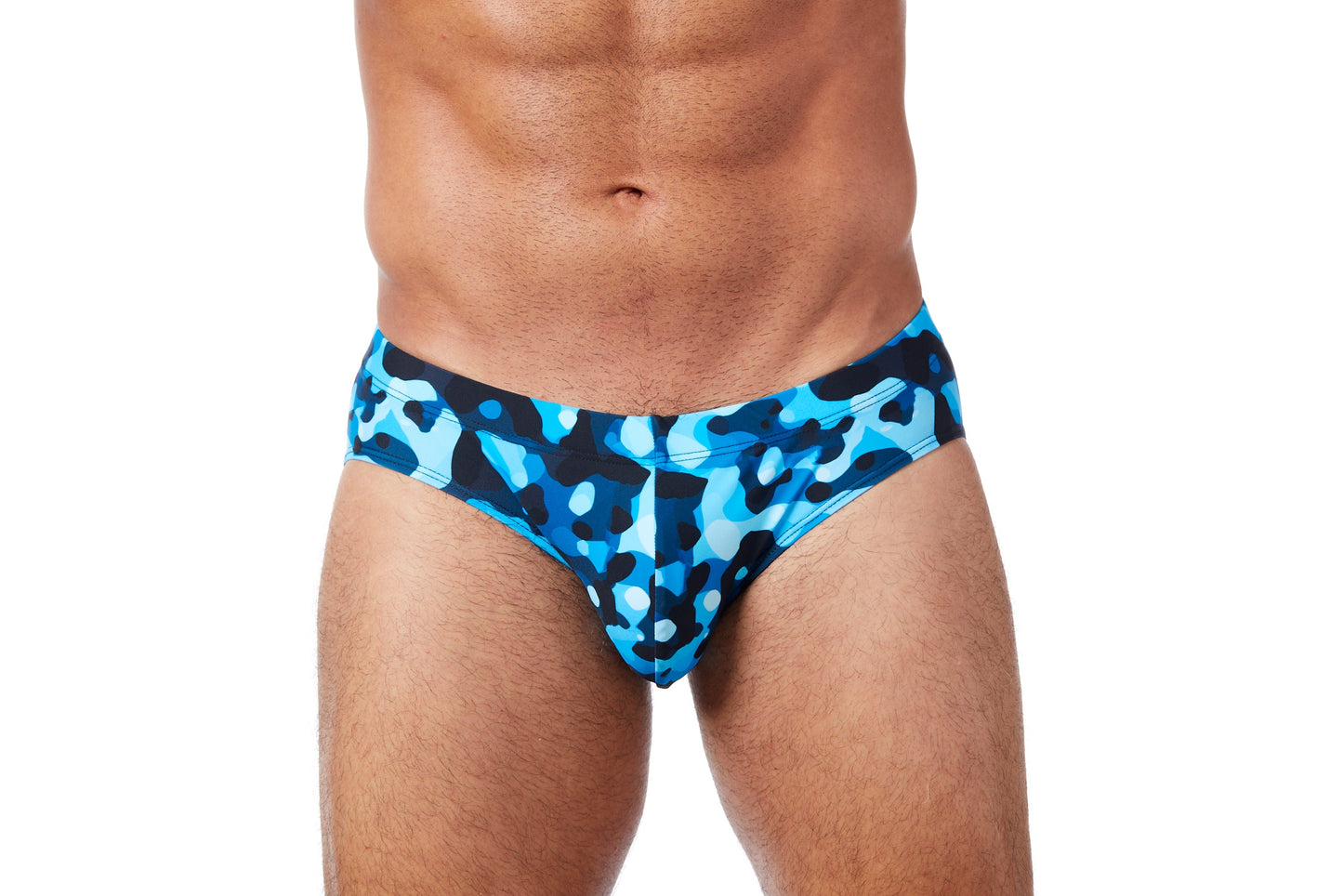 Mens Swim Brief-Summer Vibes Blue Aqua