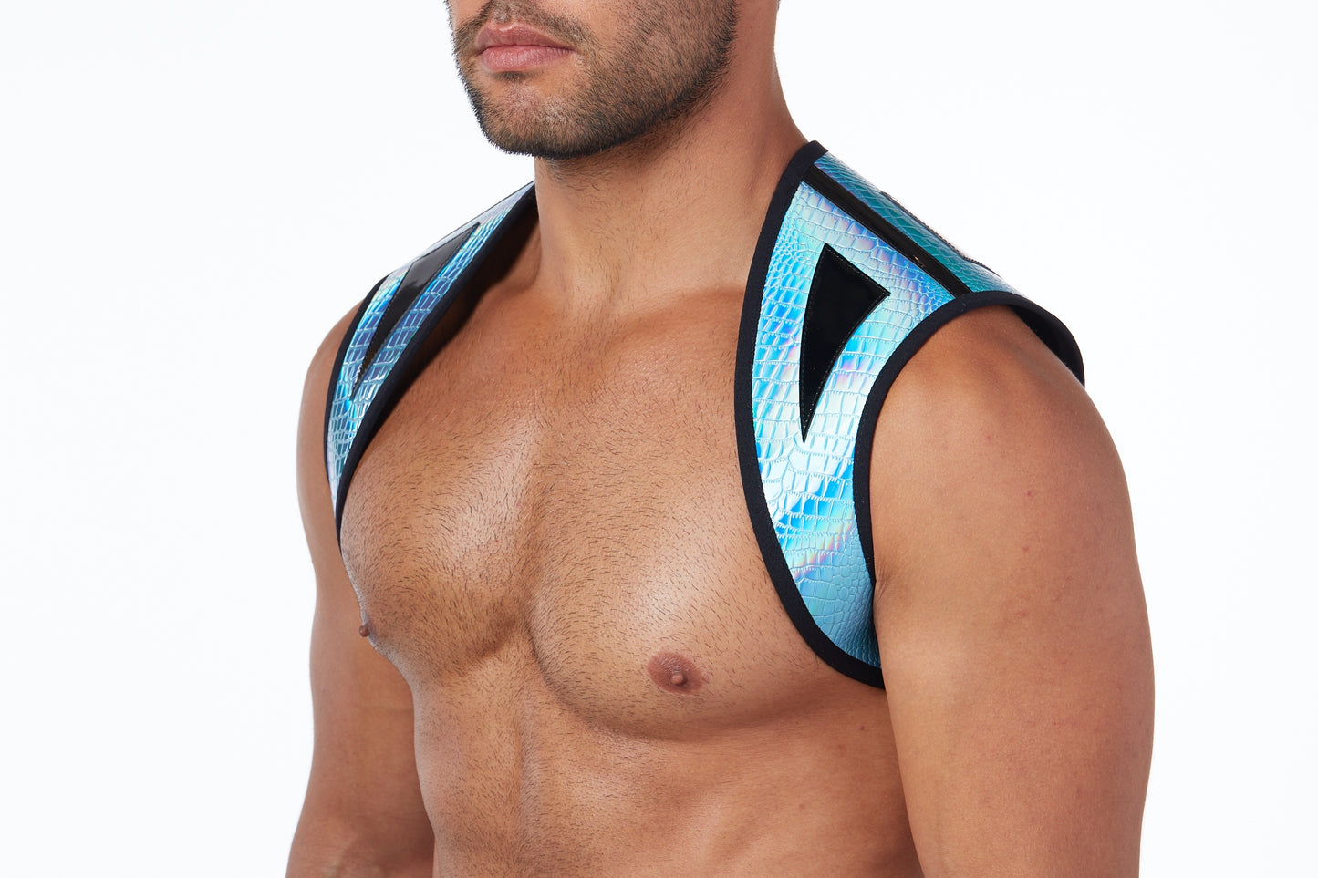 Atticus Harness - Contrast /Hologram Crocodile
