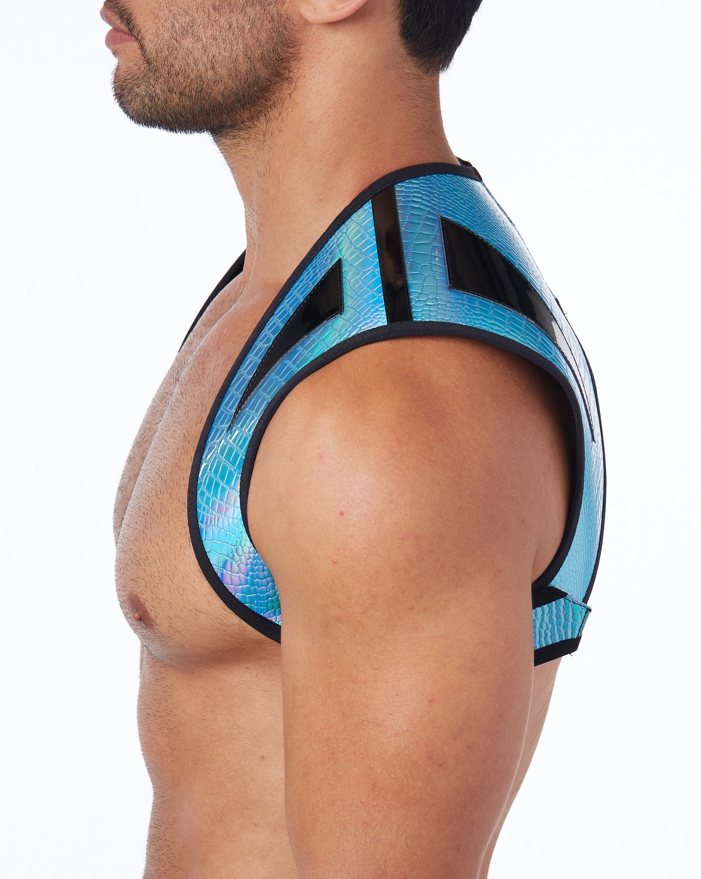 Atticus Harness - Contrast /Hologram Crocodile