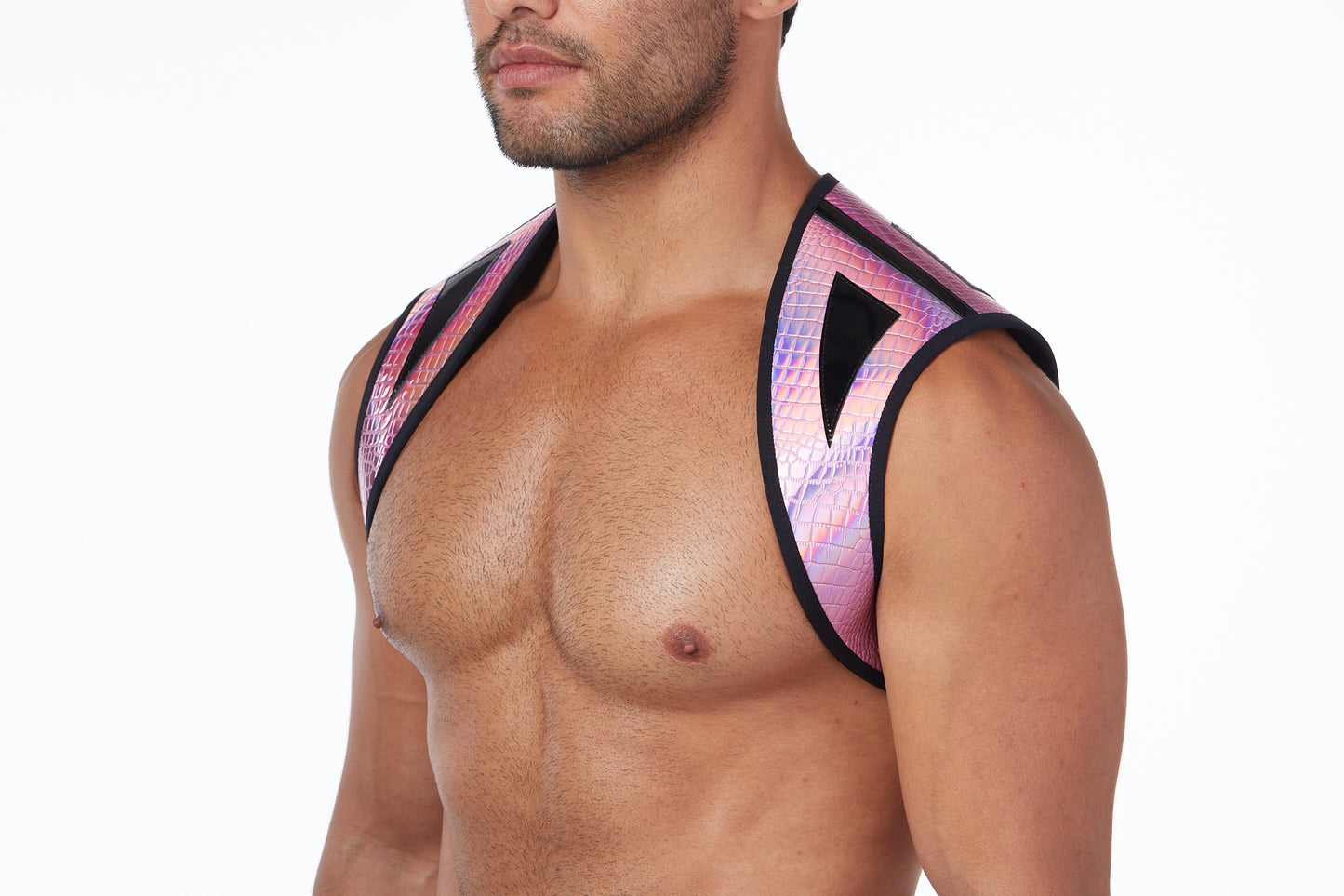 Atticus Harness - Contrast /Hologram Crocodile