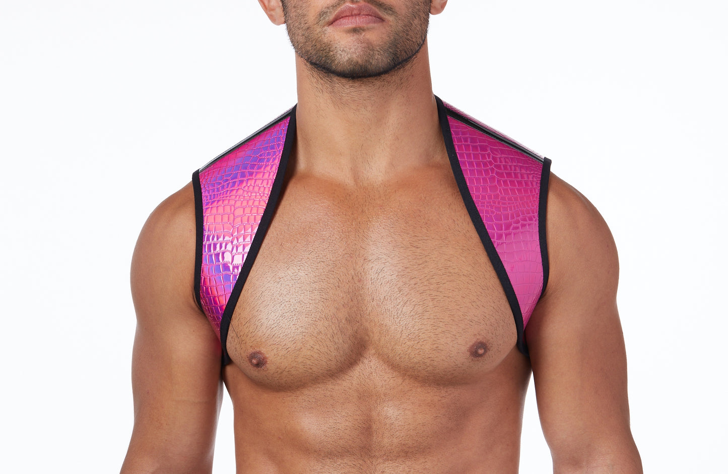 Atticus Harness - Solid/Hologram Crocodile