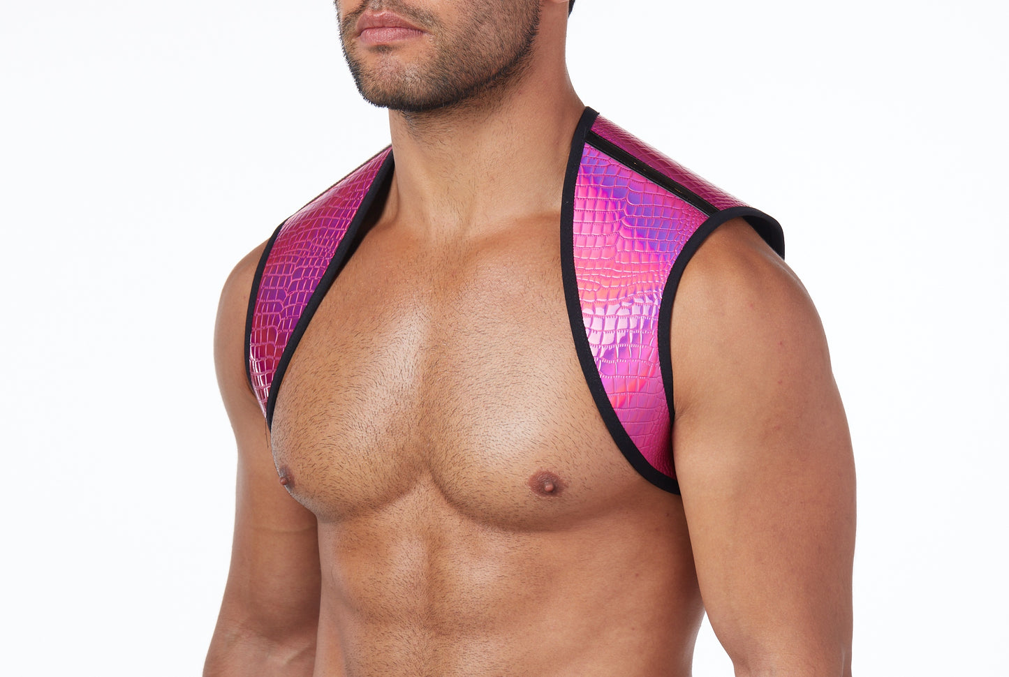 Atticus Harness - Solid/Hologram Crocodile
