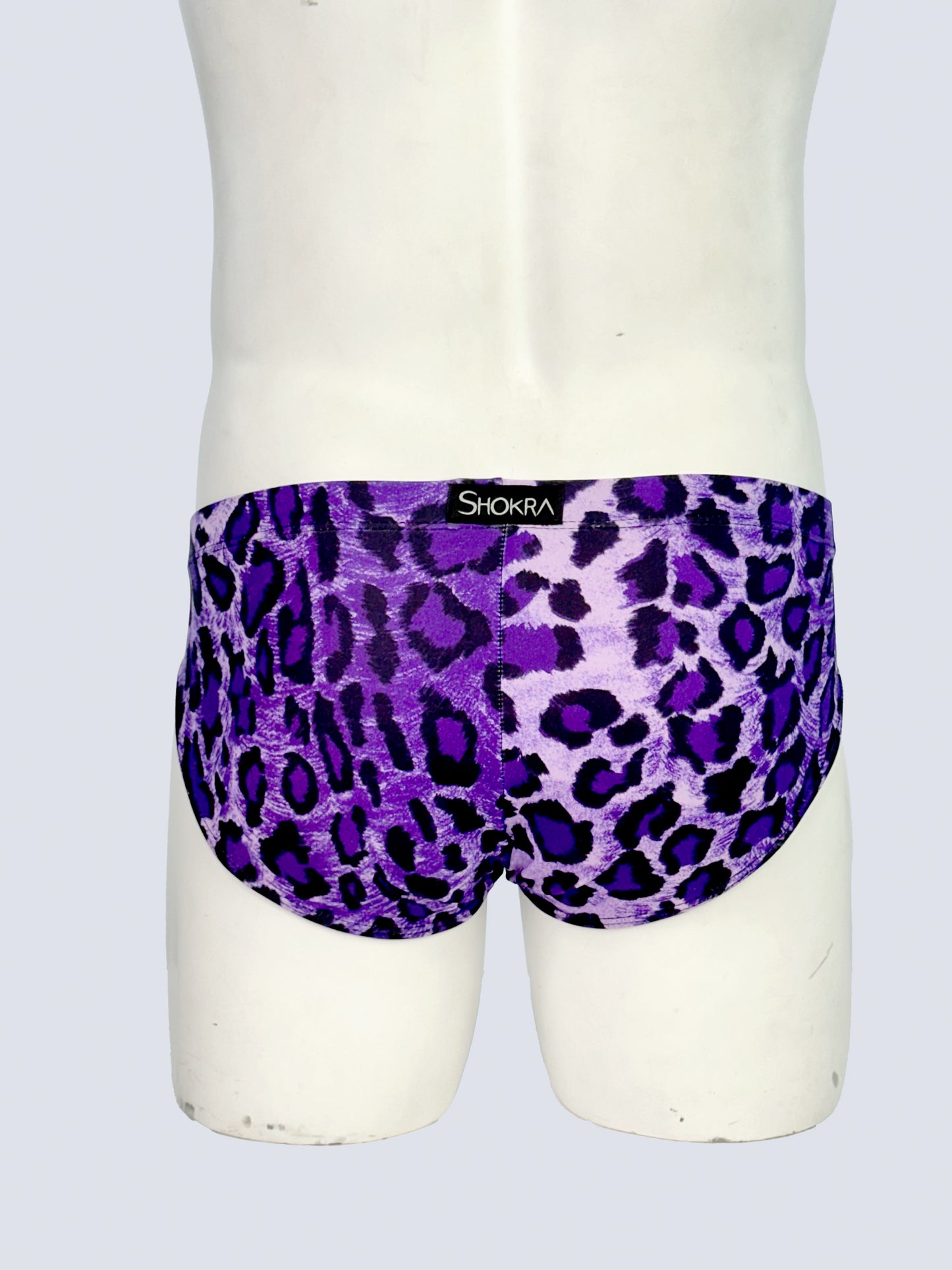 Men's Swim Brief- Purple Leopard