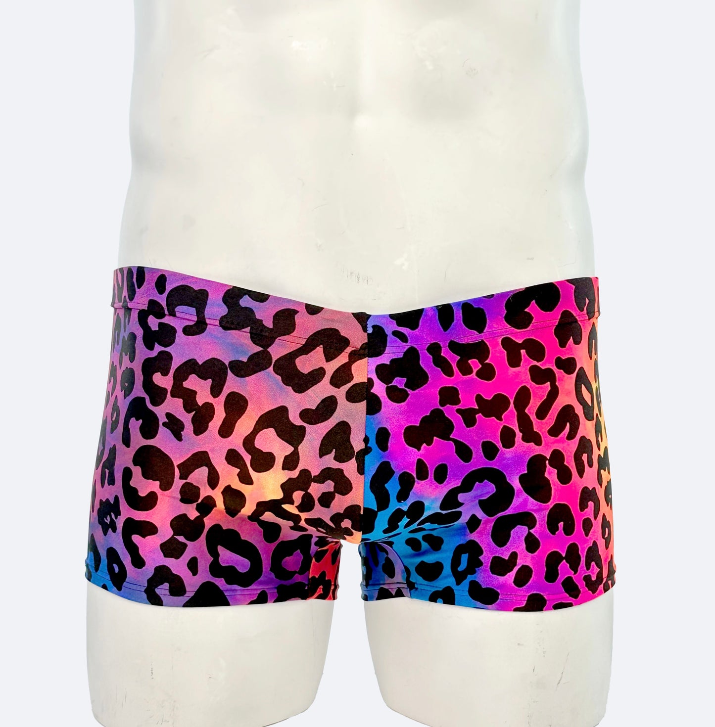 Men's Square Cut Short- Rainbow Leopard