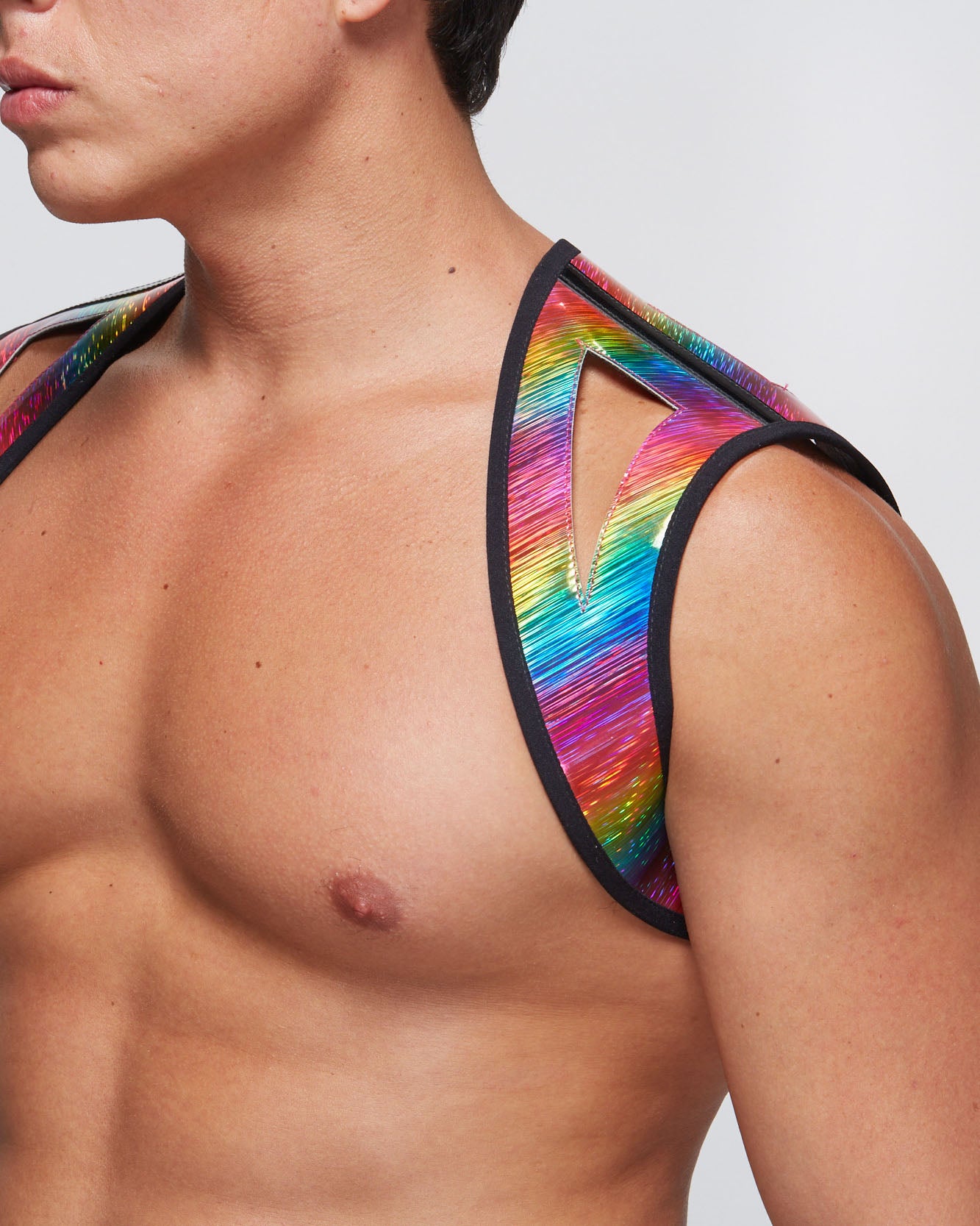 Atticus Harness - Cut Out/Rainbow Hologram