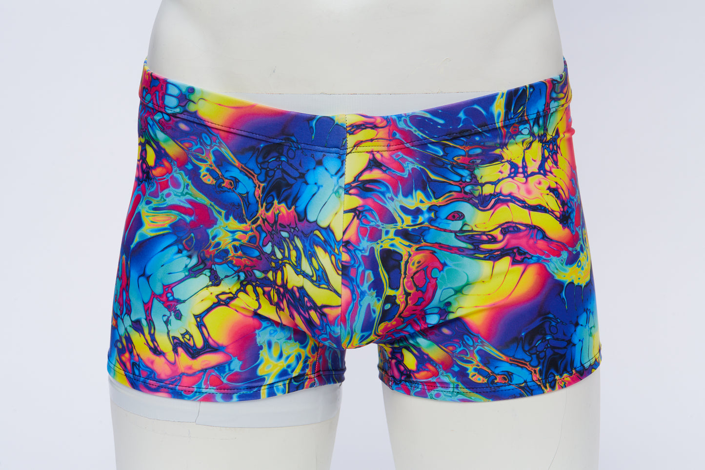 Men's Square Cut Short- Rainbow Swirl