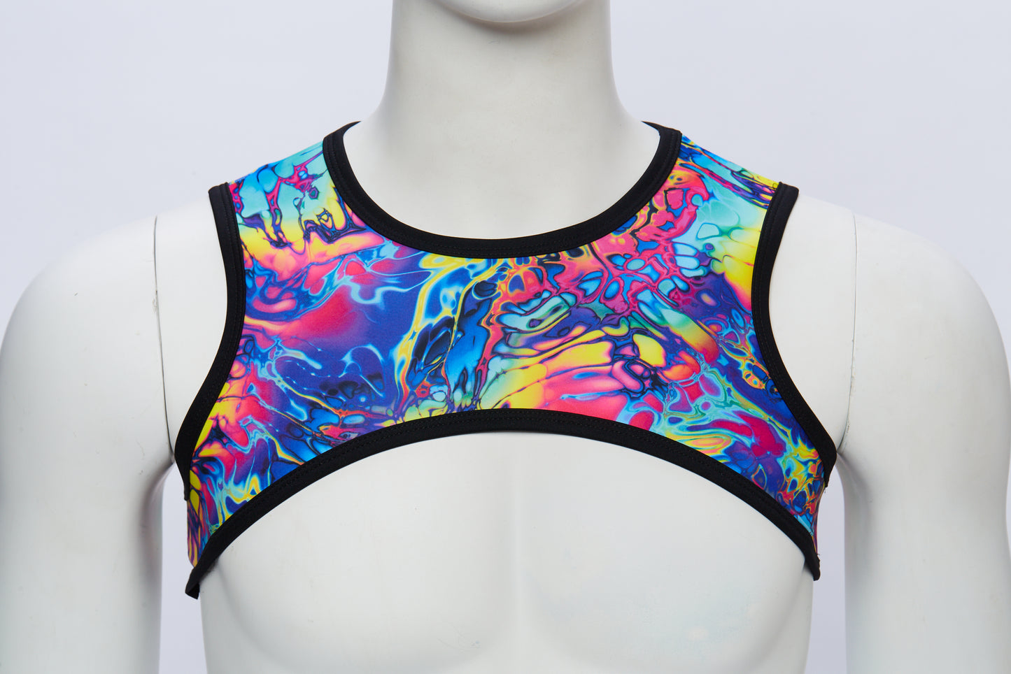 Men's Cropped Harness- Rainbow Swirl