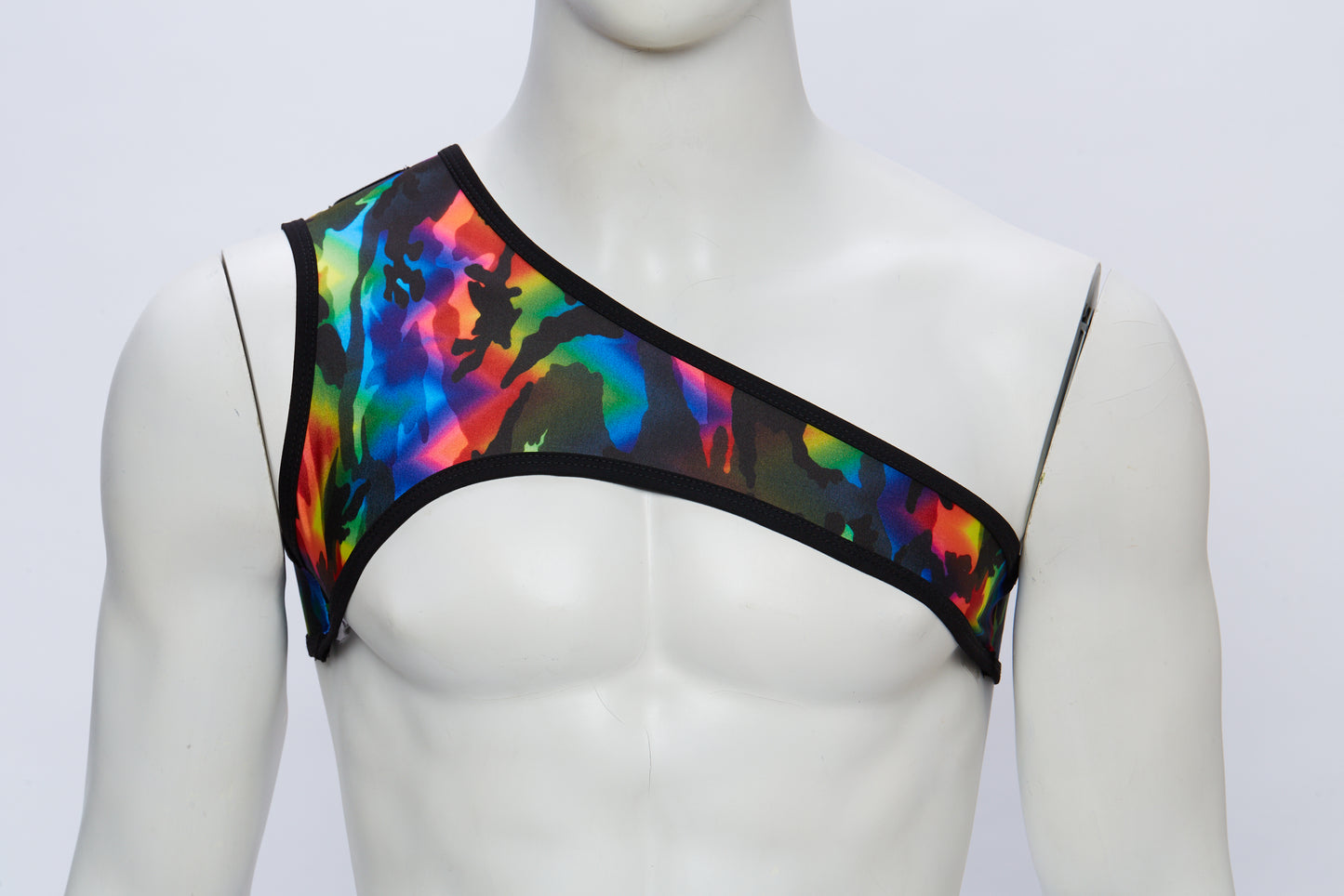 Men's Asymmetrical Harness- Rainbow Camouflage