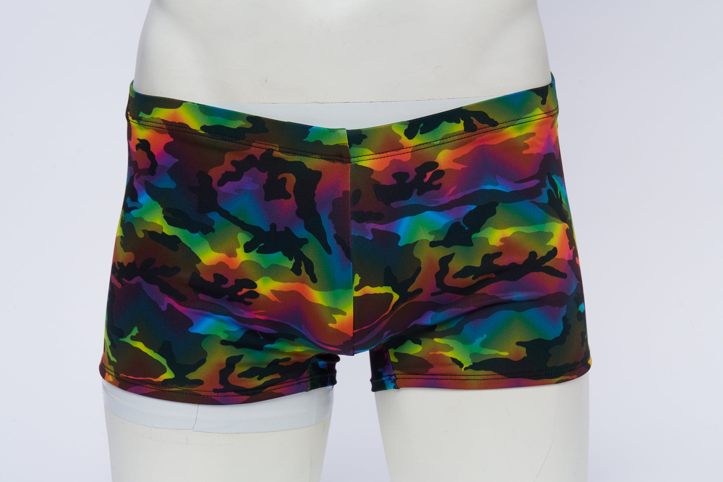 Men's Square Cut Short- Rainbow Camouflage