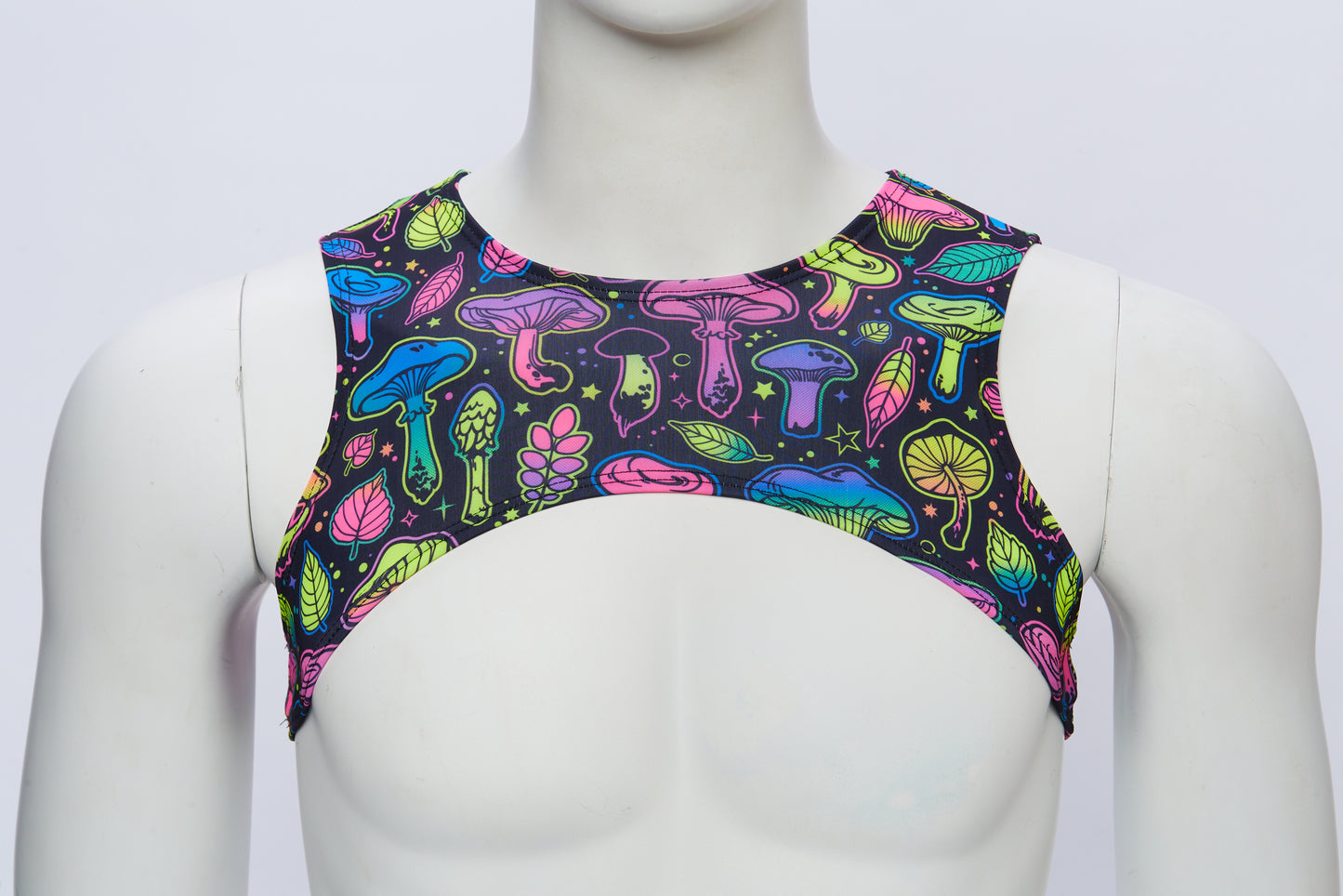 Men's Cropped Harness- Neon Mushroom