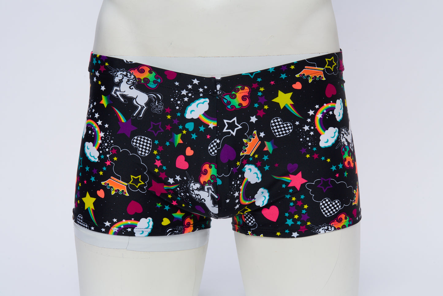 Men's Square Cut Short- Rainbow Unicorn