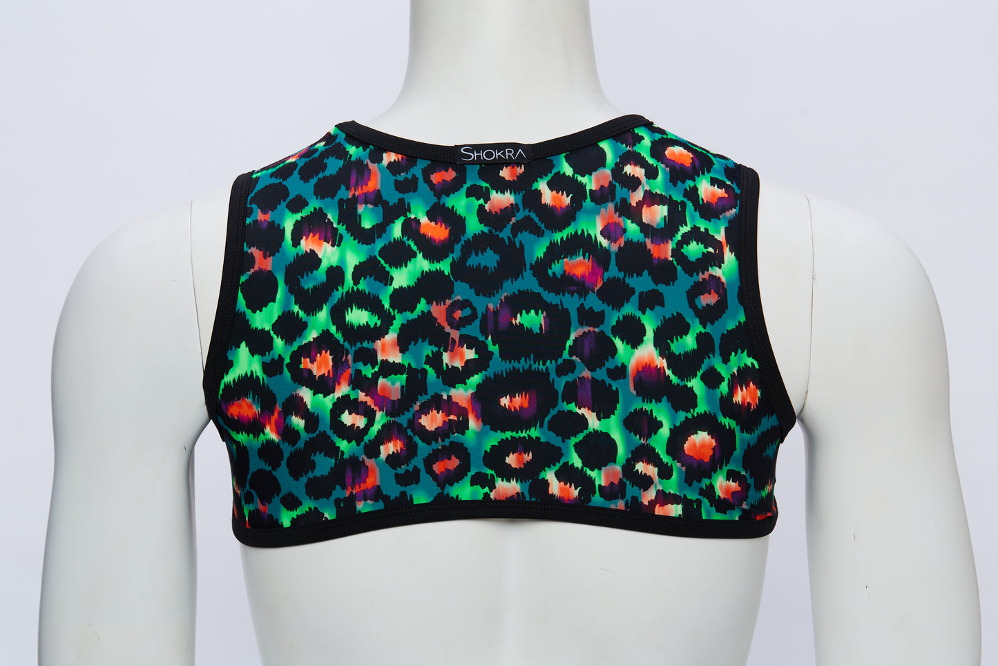 Men's Cropped Harness- Green Leopard