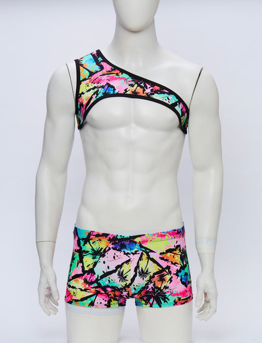 Palm Springs Asymmetrical Crop with Square Cut Brief
