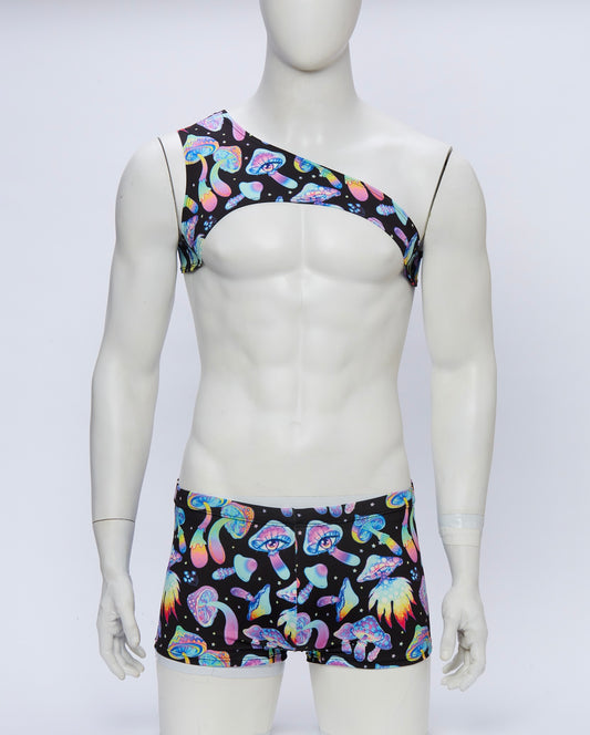 Mushroom Asymmetrical Crop with Square Cut Brief