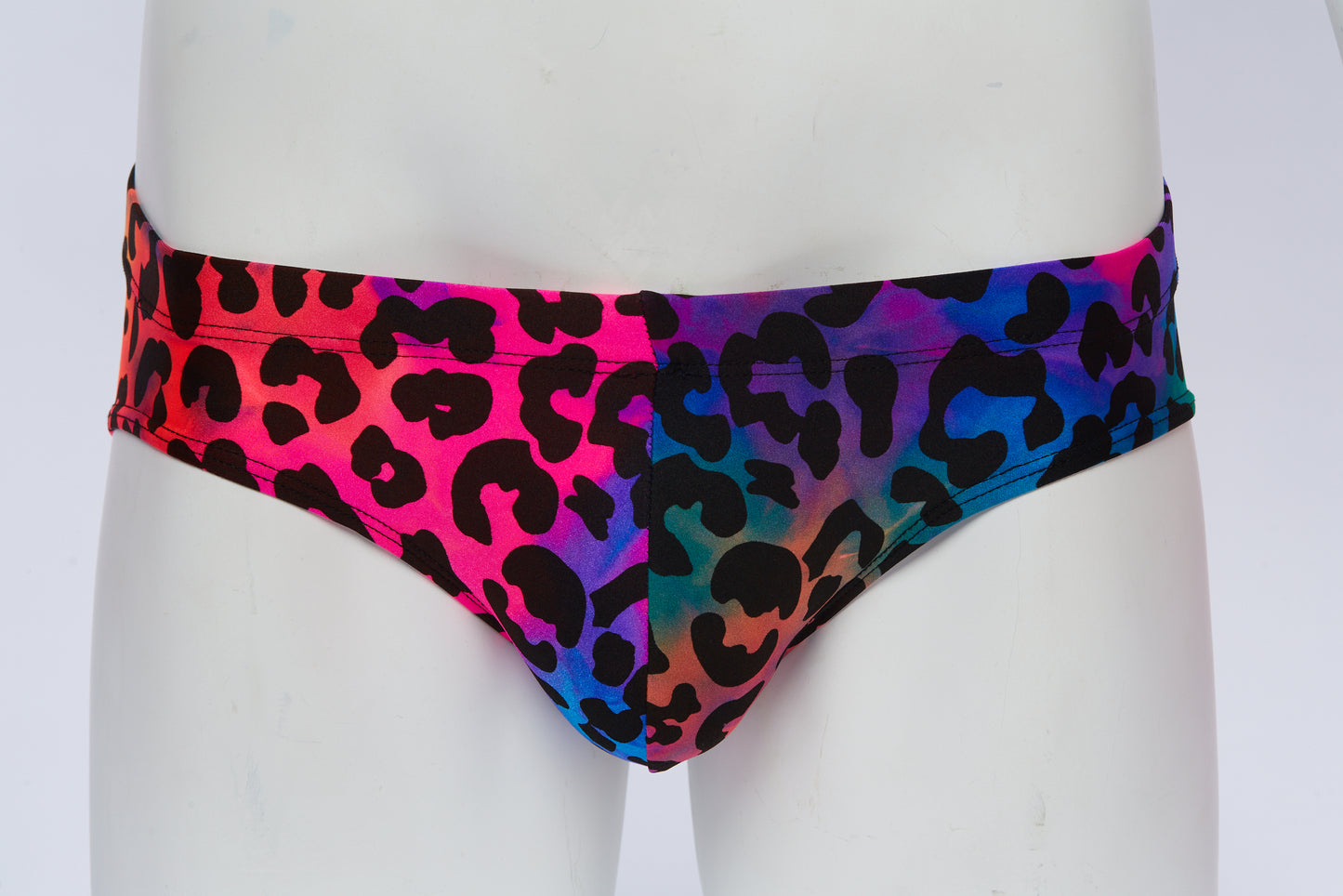 Men's Swim Brief- Rainbow Leopard