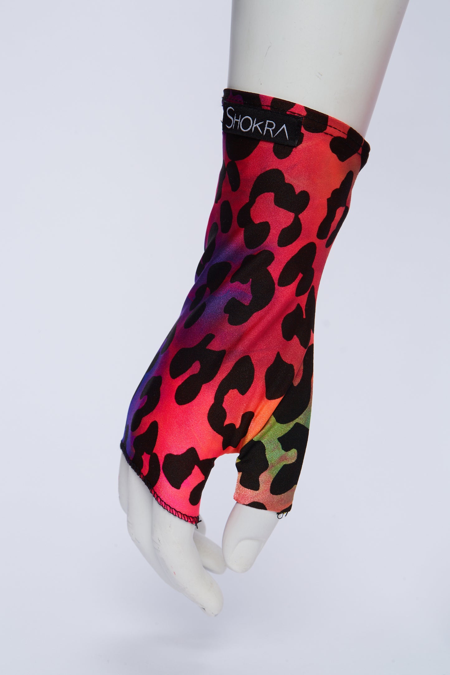 Fingerless Gloves- Rainbow Leopard