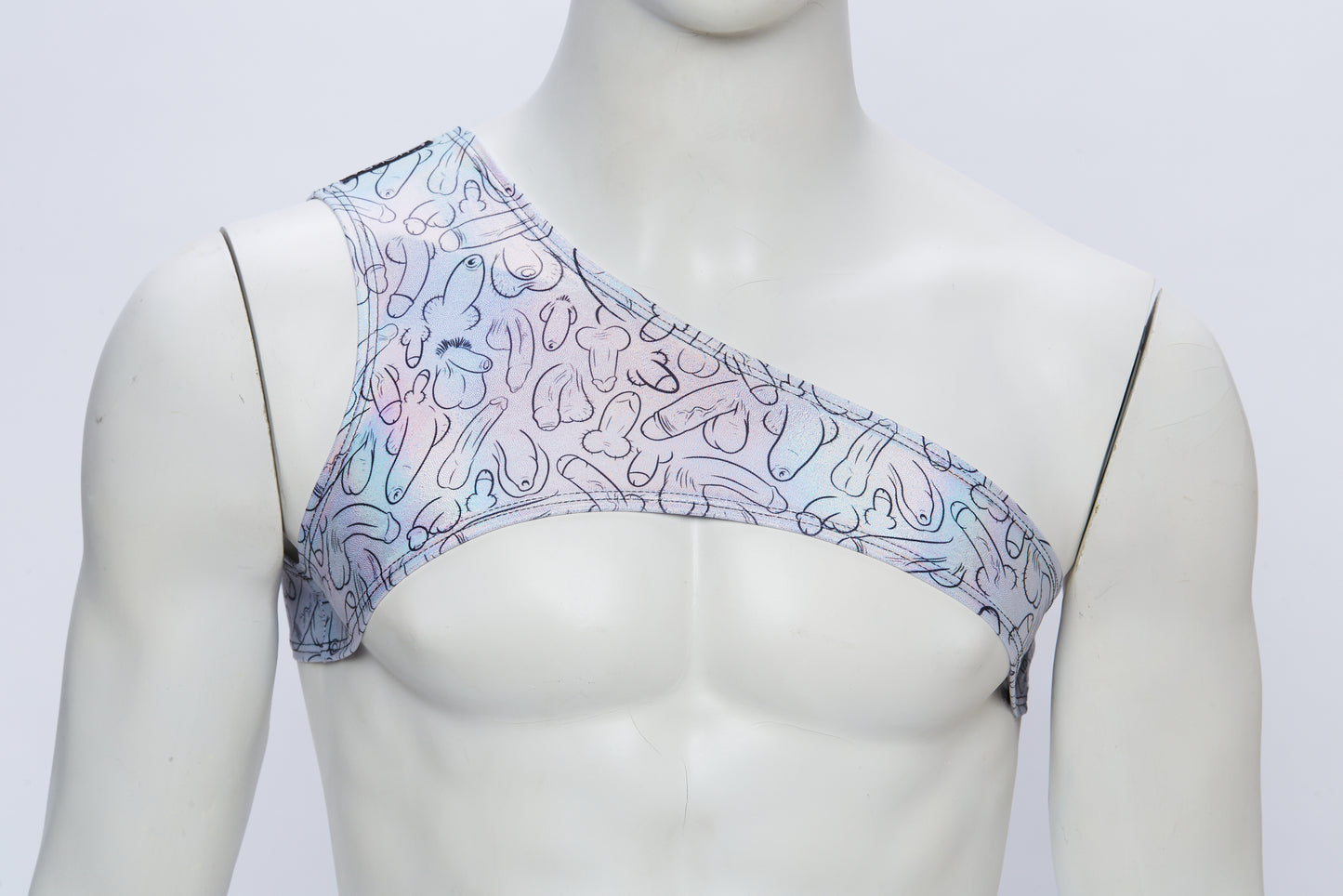 Men's Asymmetrical Harness- Hologram Weiner Fest