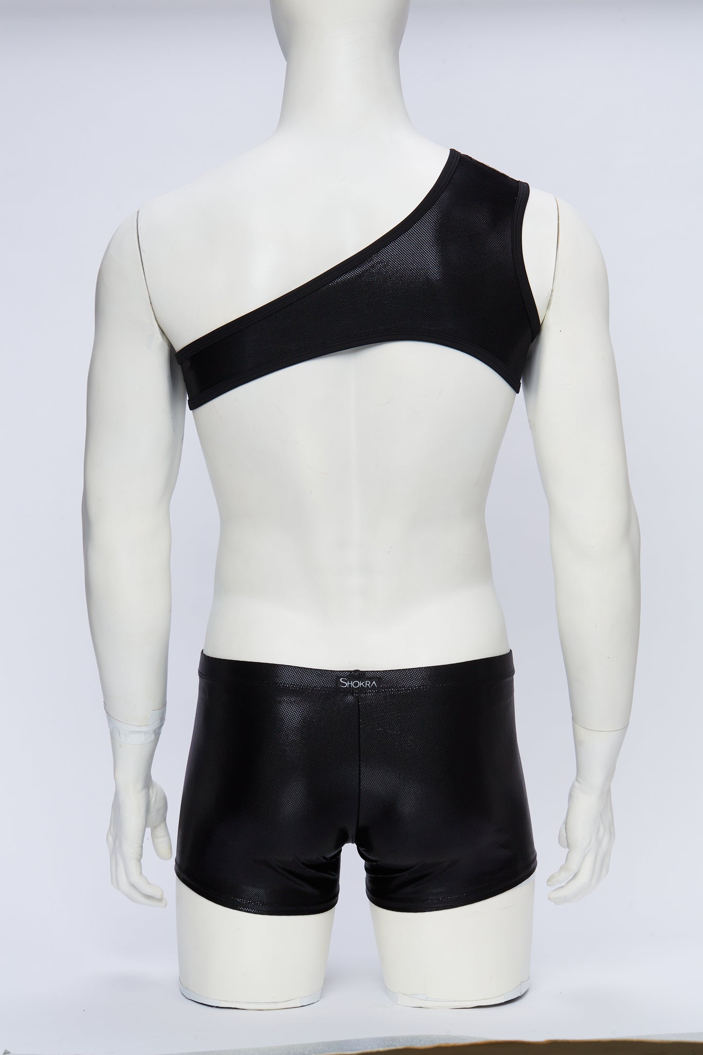 Men's Asymmetrical Harness- Wet Black