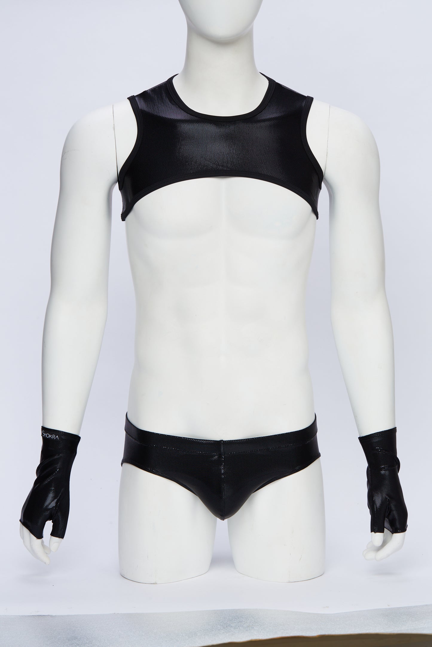 Men's Cropped Harness- Wet Black