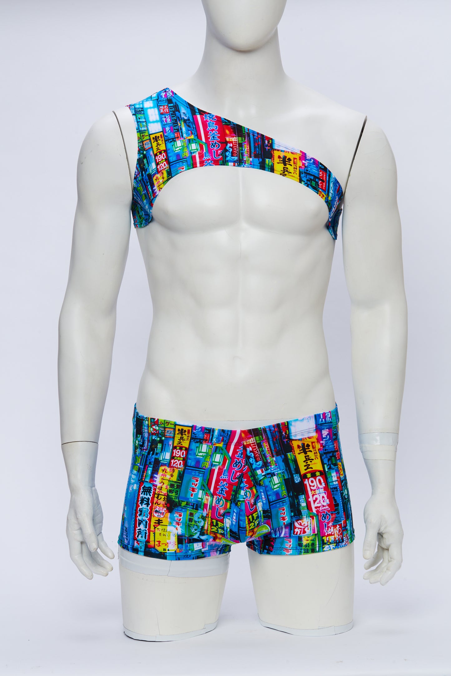 Men's Asymmetrical Harness- Tokyo Lights