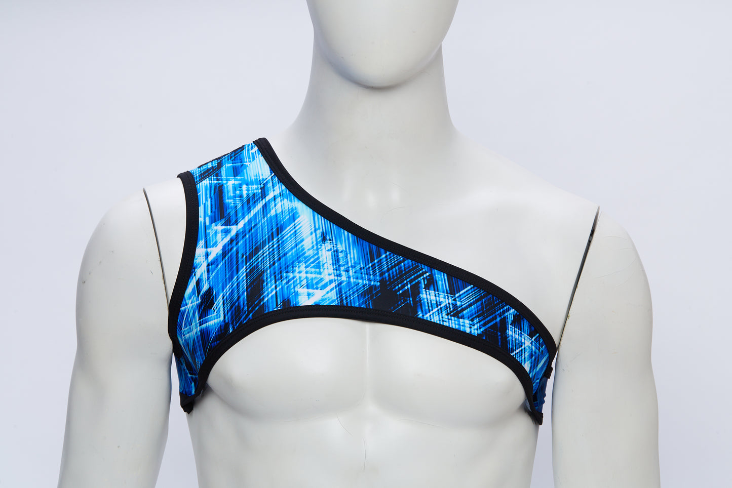 Men's Asymmetrical Harness- Blue Static